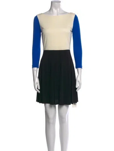 Pre-owned Tibi Bateau Neckline Knee-length Dress In Black