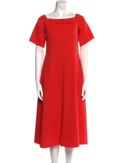 Pre-owned Tibi Bateau Neckline Knee-length Dress In Orange