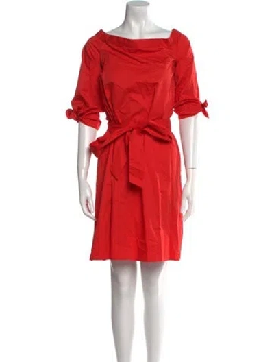 Pre-owned Tibi Bateau Neckline Knee-length Dress In Red