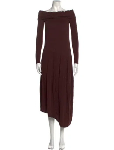 Pre-owned Tibi Bateau Neckline Long Dress In Brown
