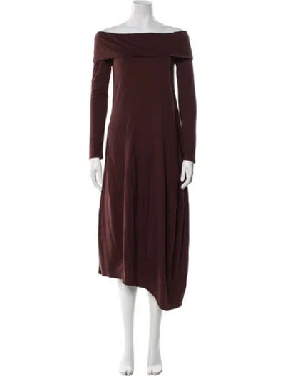 Pre-owned Tibi Bateau Neckline Long Dress In Brown