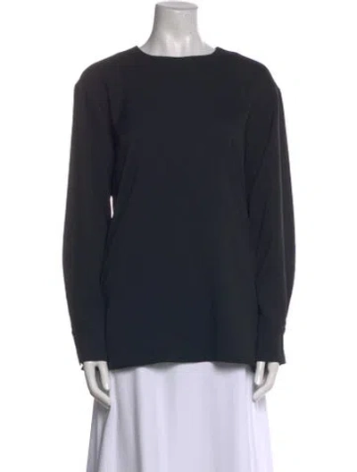 Pre-owned Tibi Bateau Neckline Long Sleeve Sweatshirt In Black