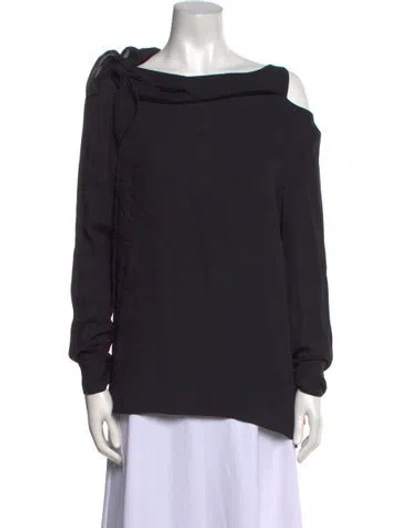 Pre-owned Tibi Bateau Neckline Long Sleeve Sweatshirt In Black