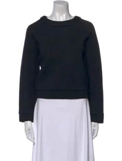Pre-owned Tibi Bateau Neckline Long Sleeve Sweatshirt In Black