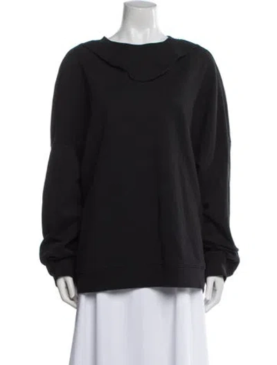 Pre-owned Tibi Bateau Neckline Long Sleeve Sweatshirt In Blue