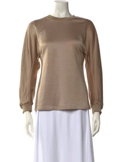 Pre-owned Tibi Bateau Neckline Long Sleeve Sweatshirt In Brown