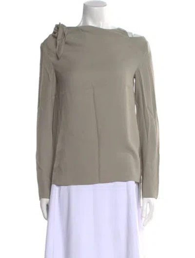 Pre-owned Tibi Bateau Neckline Long Sleeve Sweatshirt In Gray