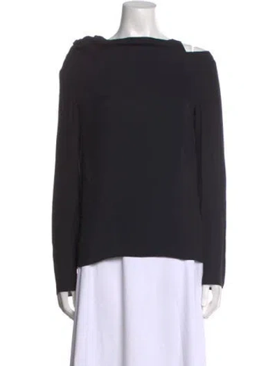 Pre-owned Tibi Bateau Neckline Long Sleeve Sweatshirt W/ Tags In Black
