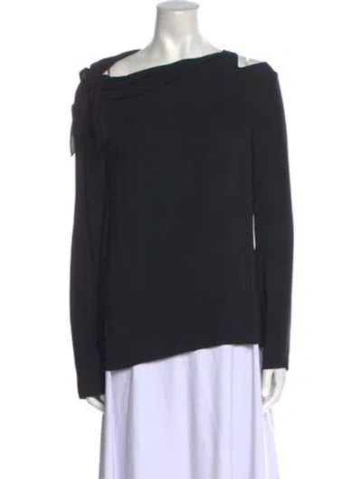 Pre-owned Tibi Bateau Neckline Long Sleeve Top W/ Tags In Black