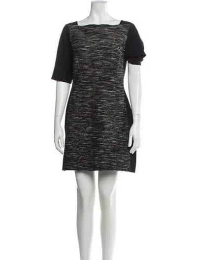 Pre-owned Tibi Bateau Neckline Mini Dress In Black