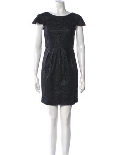 Pre-owned Tibi Bateau Neckline Mini Dress In Black