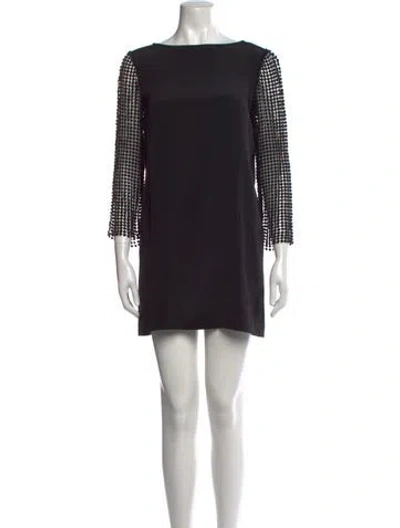 Pre-owned Tibi Bateau Neckline Mini Dress In Black