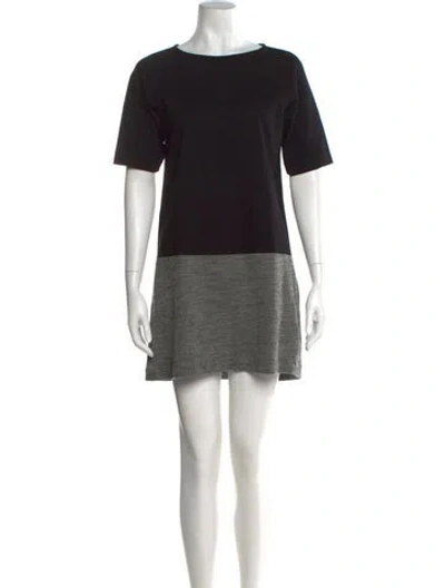 Pre-owned Tibi Bateau Neckline Mini Dress In Black