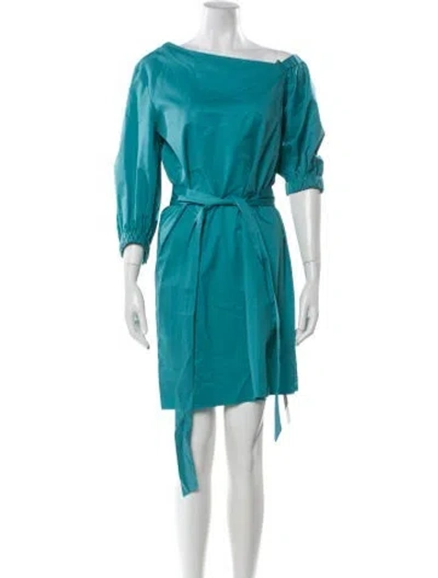 Pre-owned Tibi Bateau Neckline Mini Dress In Blue