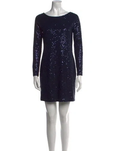 Pre-owned Tibi Bateau Neckline Mini Dress In Blue