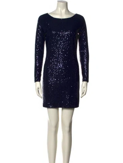 Pre-owned Tibi Bateau Neckline Mini Dress In Blue
