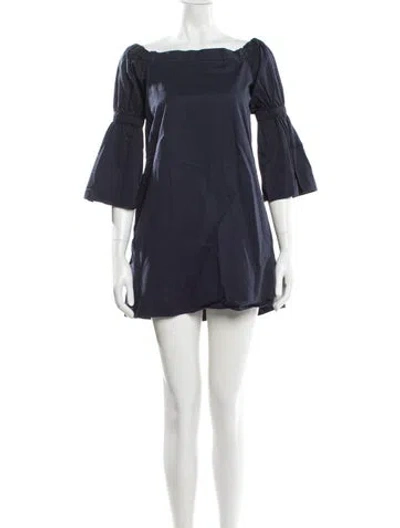 Pre-owned Tibi Bateau Neckline Mini Dress In Blue
