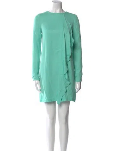 Pre-owned Tibi Bateau Neckline Mini Dress In Green