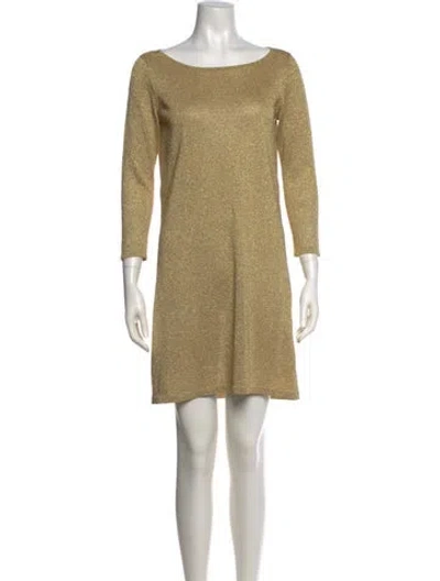 Pre-owned Tibi Bateau Neckline Mini Dress In Green