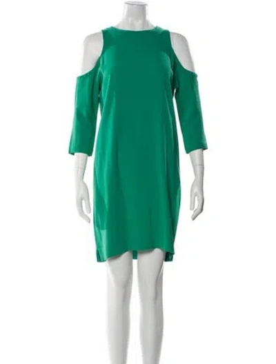 Pre-owned Tibi Bateau Neckline Mini Dress In Green