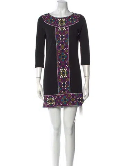 Pre-owned Tibi Bateau Neckline Mini Dress In Multi