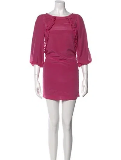 Pre-owned Tibi Bateau Neckline Mini Dress In Pink