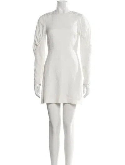 Pre-owned Tibi Bateau Neckline Mini Dress In White