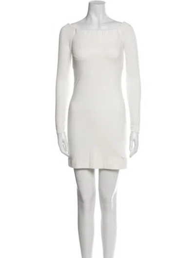 Pre-owned Tibi Bateau Neckline Mini Dress In White