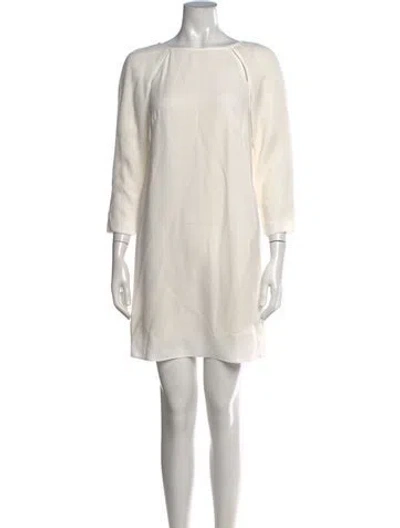 Pre-owned Tibi Bateau Neckline Mini Dress In White