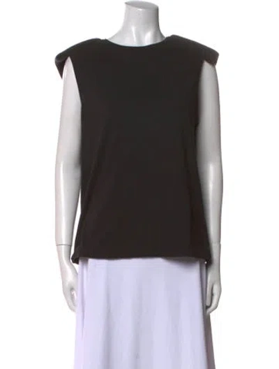 Pre-owned Tibi Bateau Neckline Sleeveless Top In Black