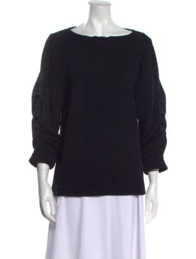 Pre-owned Tibi Bateau Neckline Sweater In Black