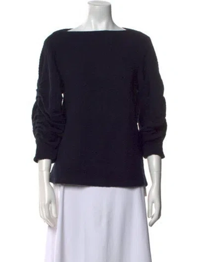 Pre-owned Tibi Bateau Neckline Sweater In Blue