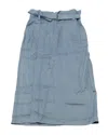 Tibi Belted Midi Skirt In Blue Lyocell In Blue