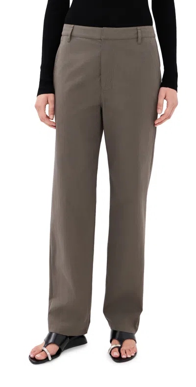 Tibi Bio Twill Alec Slouch Pants Dark Stone In Gray