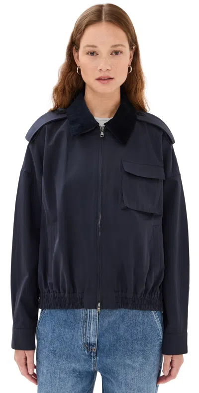 Tibi Bio Twill Bomber Jacket Dark Navy