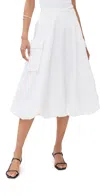 Tibi Bio Twill Bubble Skirt Optic White In Optic White