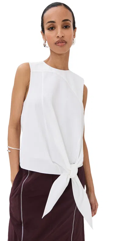 Tibi Bio Twill Easy Tie Top Optic White