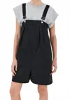 Tibi Bio Twill Overall Short In Black In Black