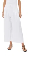Tibi Bio Twill Triple Pleat Cropped Pants Optic White In Optic White