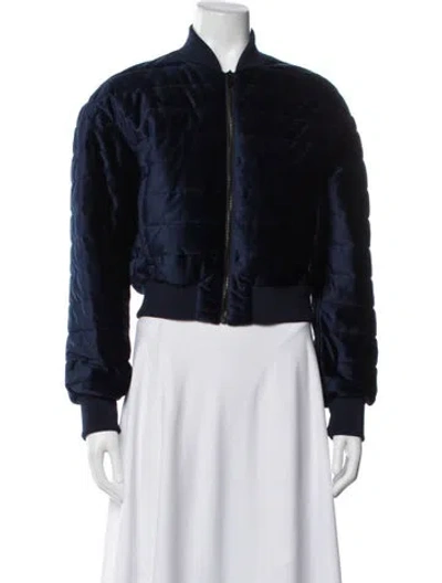 Pre-owned Tibi Bomber Jacket In Blue
