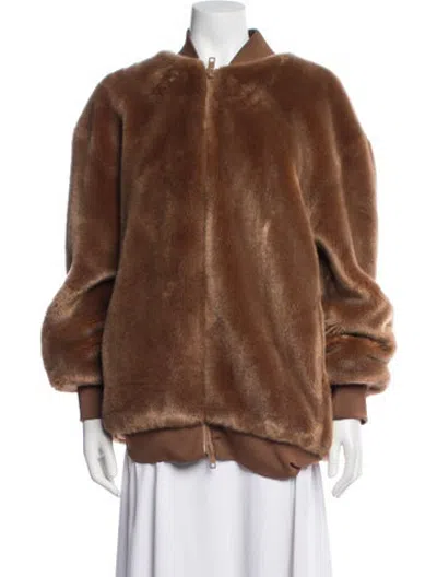 Pre-owned Tibi Bomber Jacket In Brown