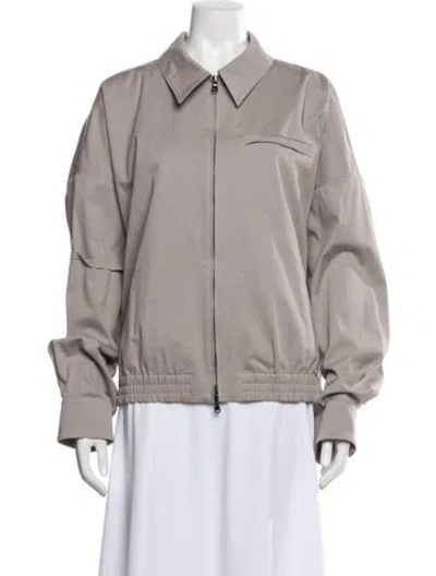 Pre-owned Tibi Bomber Jacket In Gray