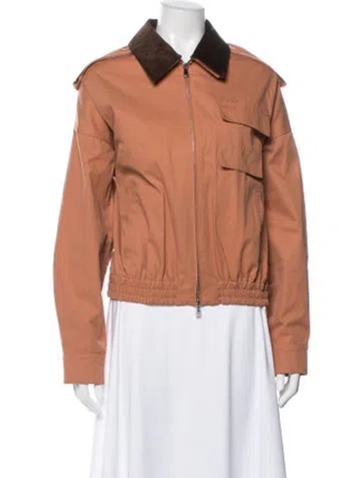 Pre-owned Tibi Bomber Jacket W/ Tags In Brown/orange