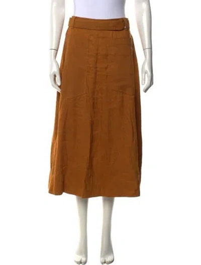 Pre-owned Tibi Bow Accents Long Skirt In Brown