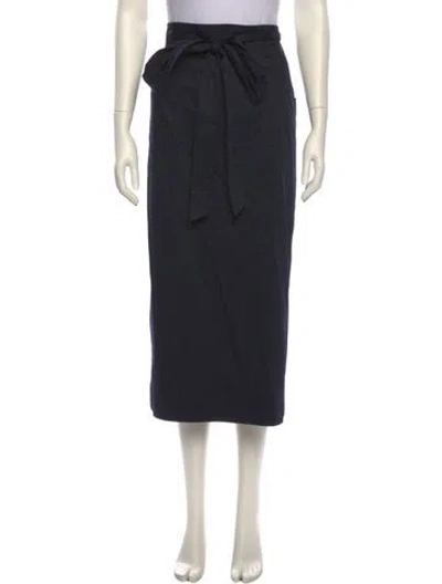 Pre-owned Tibi Bow Accents Midi Length Skirt In Blue