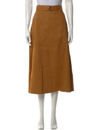 Pre-owned Tibi Bow Accents Midi Length Skirt In Brown