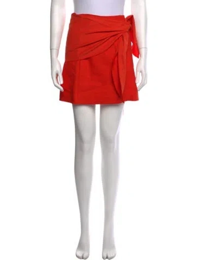 Pre-owned Tibi Bow Accents Mini Skirt In Orange