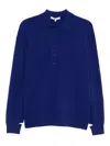 Tibi Button-details Polo Top In Blue