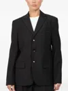 Tibi Button-fastening Flap-pocket Blazer In Black