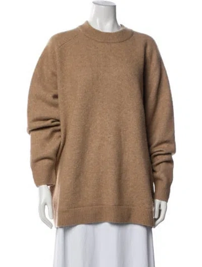 Pre-owned Tibi Camel Hair Crew Neck Sweater In Blue